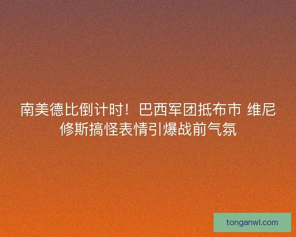南美德比倒计时!巴西军团抵布市 维尼修斯搞怪表情引爆战前气氛 南美德比倒计时!巴西军团抵布市 维尼修斯搞怪表情引爆战前气氛