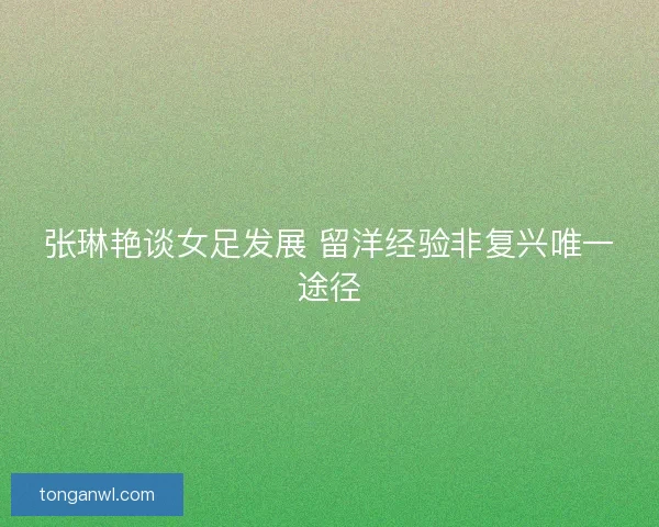 张琳艳谈女足发展 留洋经验非复兴唯一途径