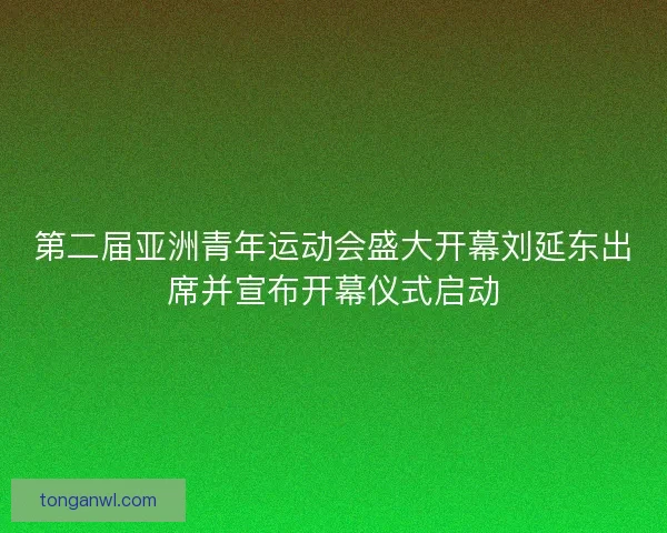 第二届亚洲青年运动会盛大开幕刘延东出席并宣布开幕仪式启动 第二届亚洲青年运动会盛大开幕刘延东出席并宣布开幕仪式启动