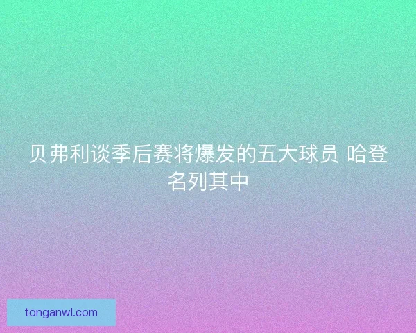 贝弗利谈季后赛将爆发的五大球员 哈登名列其中 贝弗利谈季后赛将爆发的五大球员 哈登名列其中