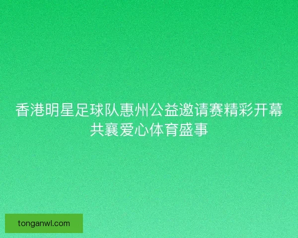 香港明星足球队惠州公益邀请赛精彩开幕共襄爱心体育盛事 香港明星足球队惠州公益邀请赛精彩开幕共襄爱心体育盛事