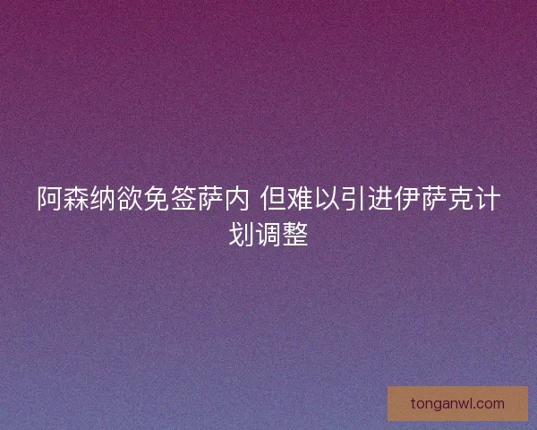 阿森纳欲免签萨内 但难以引进伊萨克计划调整